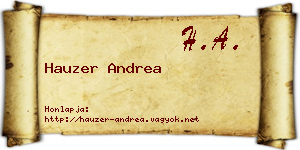 Hauzer Andrea névjegykártya